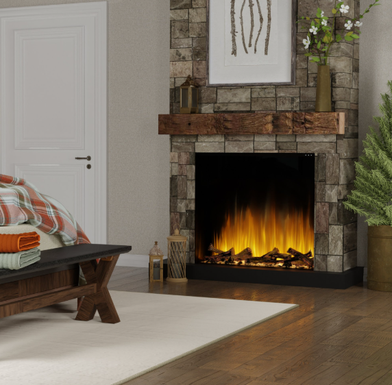 Dimplex 48 Inch Ignite Aspire Built-In Bay Front Electric Firebox with Corner Options