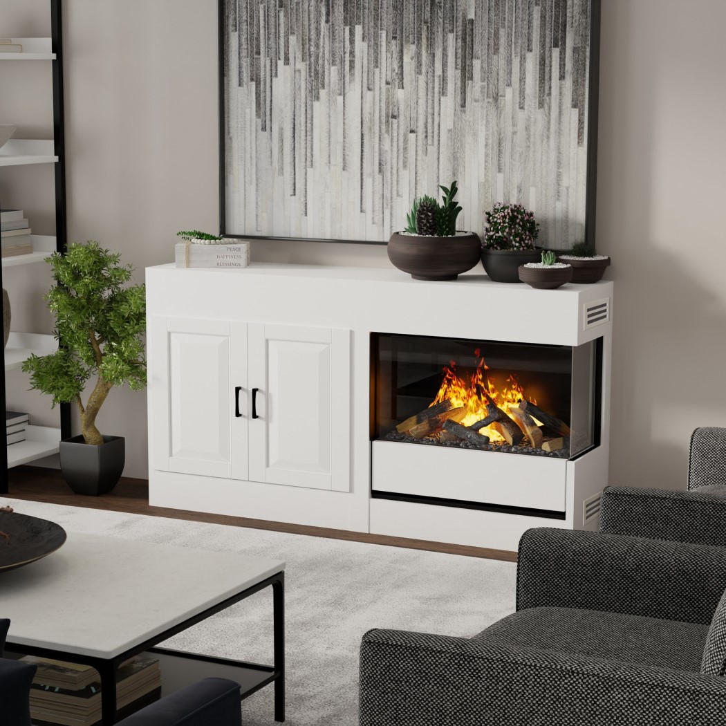 Dimplex Optimyst Aura 28 Inch Bay Front Water Vapor Fireplace with Corner Options