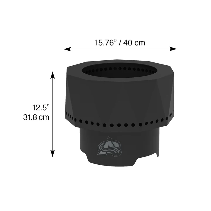 Blue Sky NHL Colorado Avalanche Smokeless Steel Portable Wood Burning Fire Pit