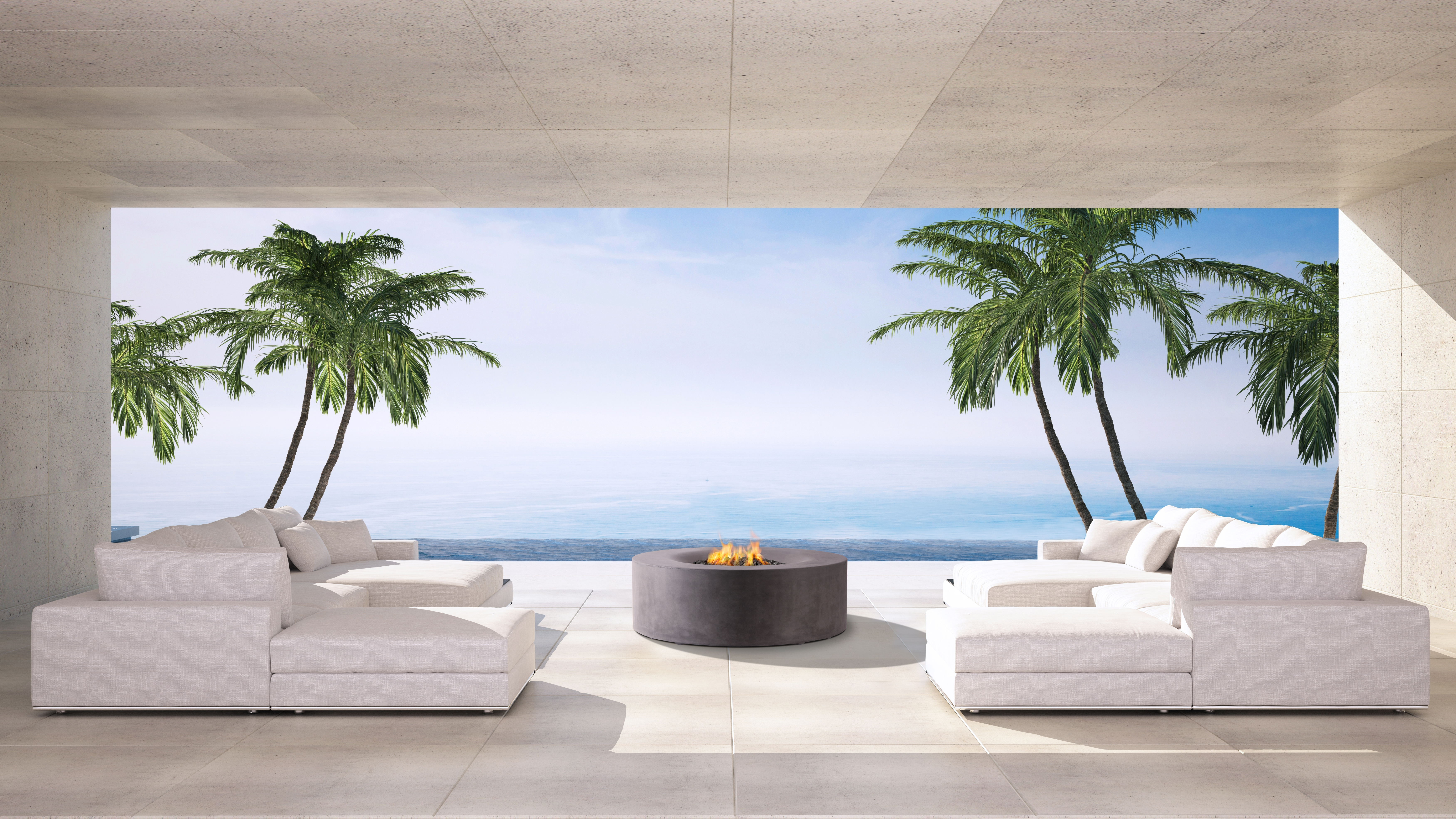 Pyromania Fire Features 42 Inch Avalon Round GFRC Gas Fire Table - Push Button Ignition
