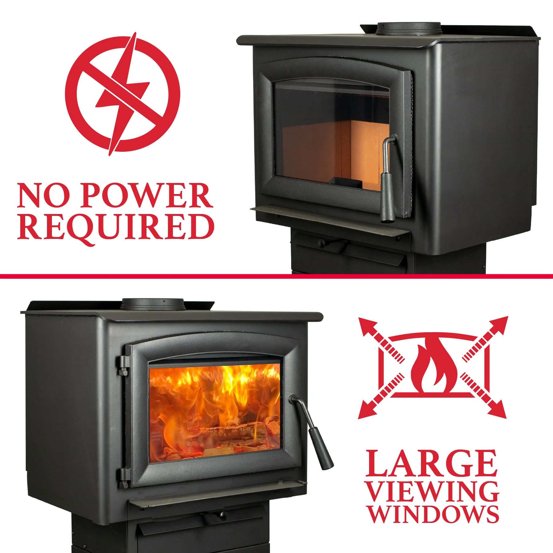 US Stove 27 Inch Ashley AW2020 Pedestal Wood Burning Stove