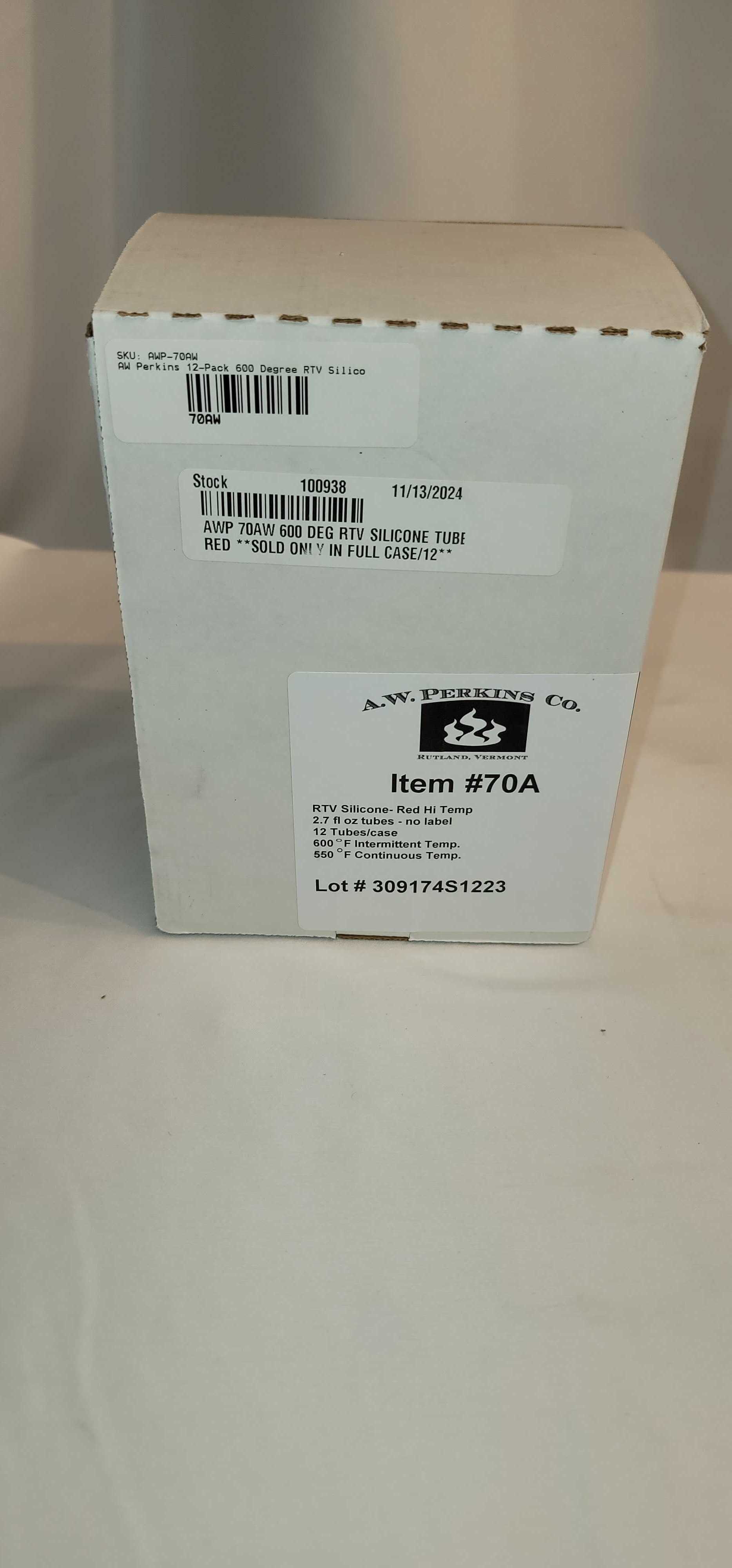 AW Perkins 12-Pack 600 Degree RTV Silicone Tube