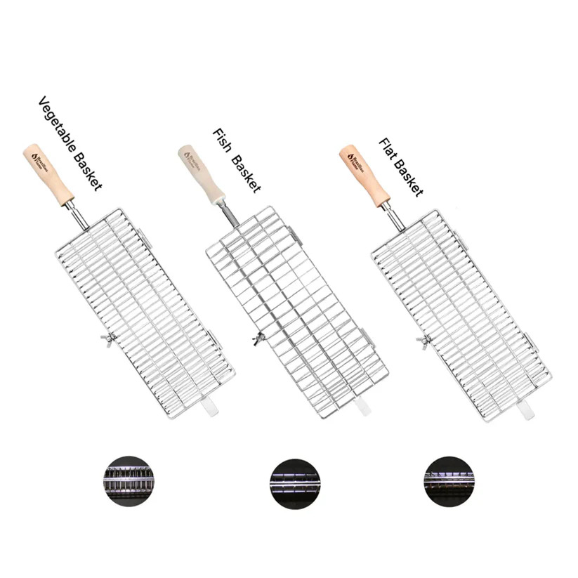 Brazilian Flame Rotisserie Grill Basket Set
