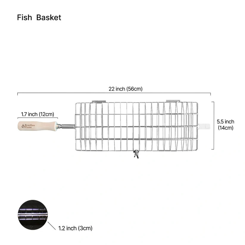 Brazilian Flame Rotisserie Grill Basket Set