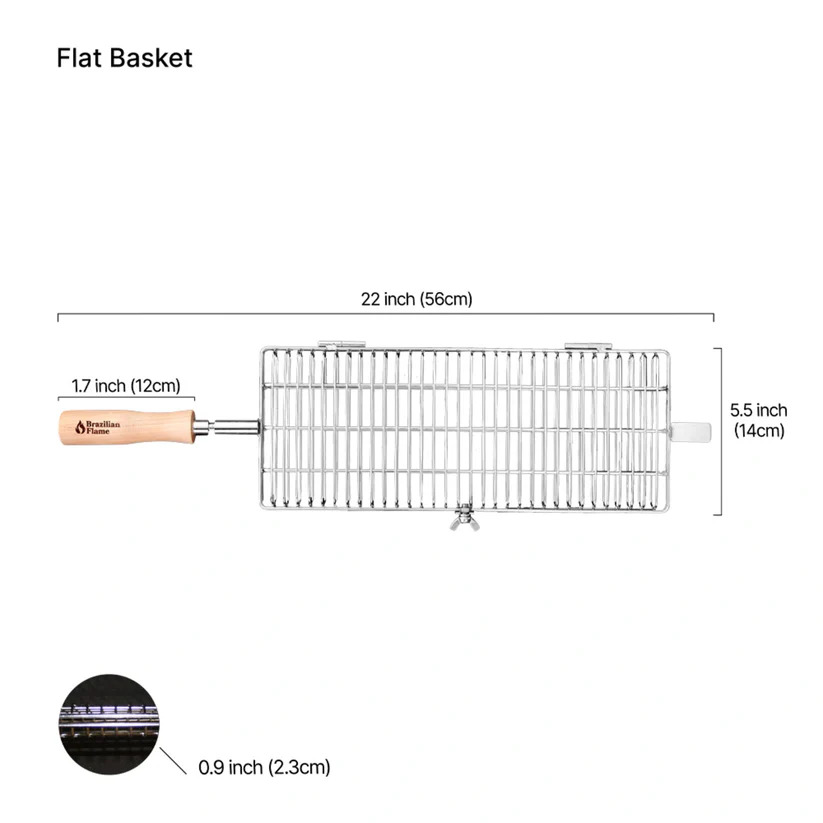 Brazilian Flame Rotisserie Grill Basket Set