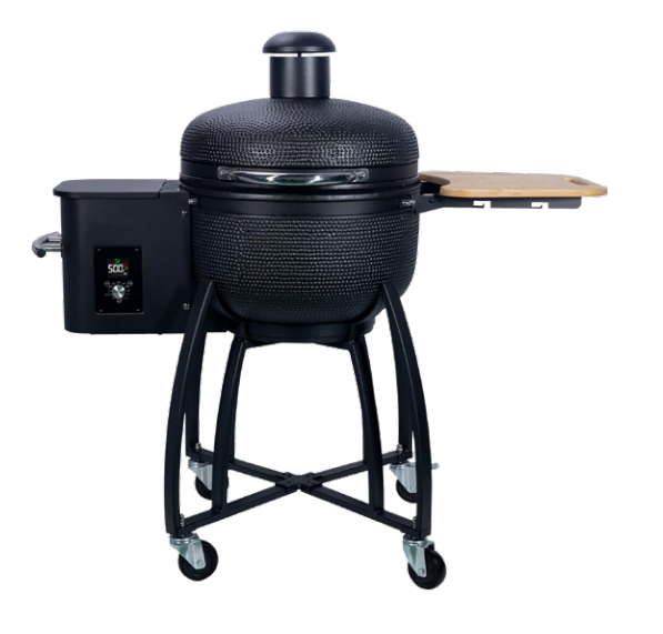 HR Tech USA 24 Inch Ceramic Kamado Pellet Smoker Grill