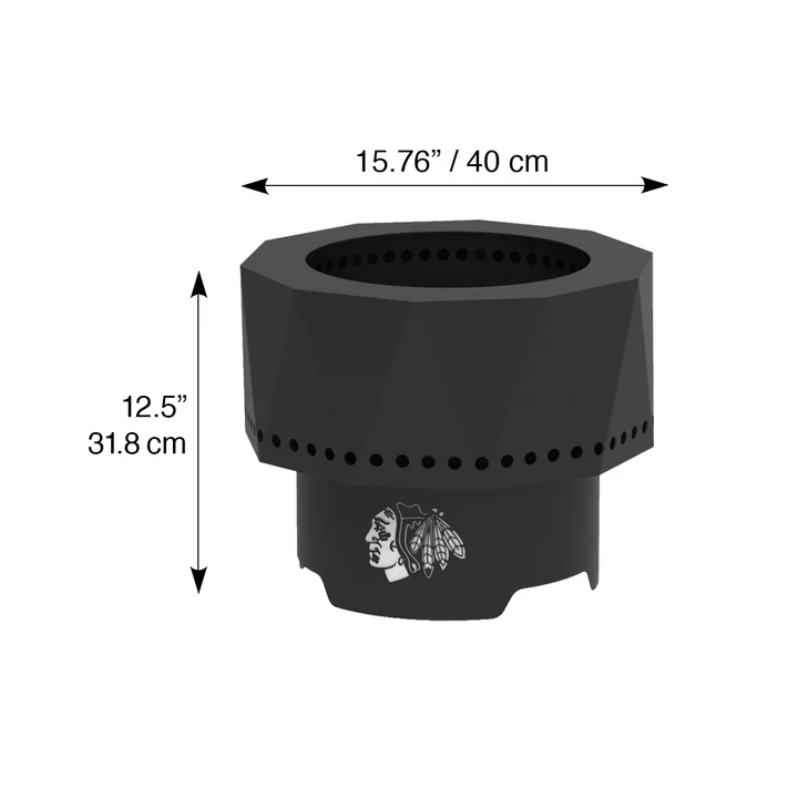 Blue Sky NHL Chicago Blackhawks Smokeless Steel Portable Wood Burning Fire Pit