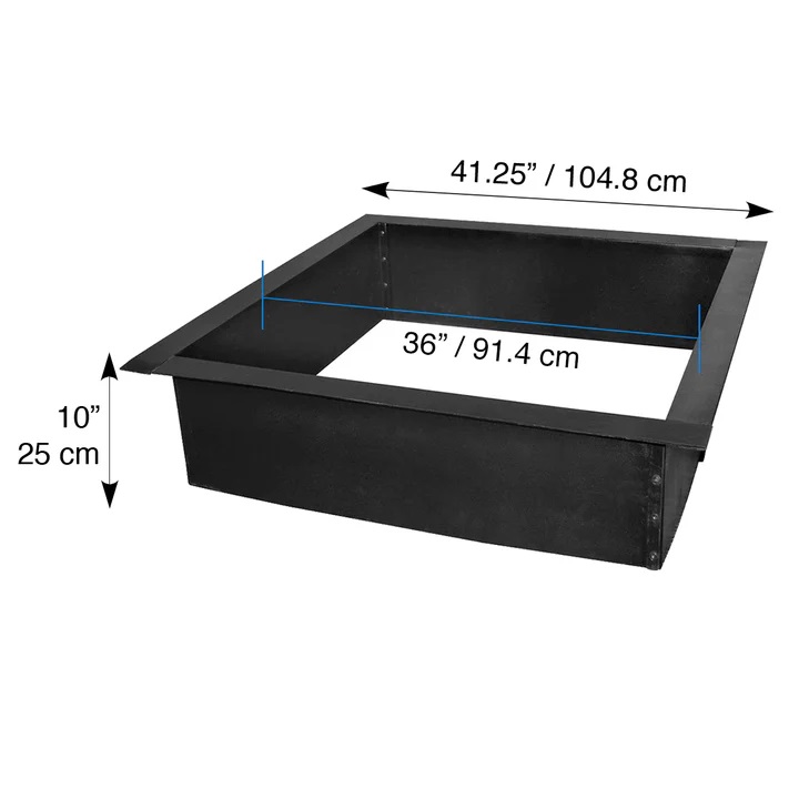 Blue Sky 42 Inch Square Black Heavy Gauge Steel Fire Ring