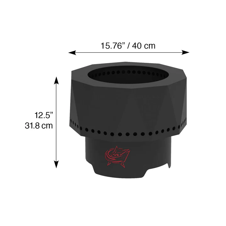 Blue Sky NHL Columbus Blue Jackets Smokeless Steel Portable Wood Burning Fire Pit