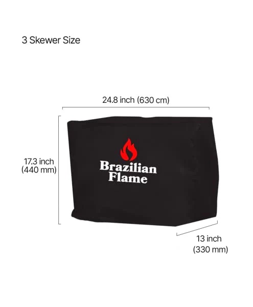Brazilian Flame Rotisserie Grill Cover For 3 Skewer Grills