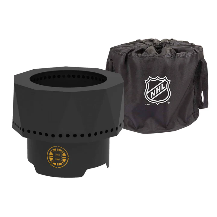 Blue Sky NHL Boston Bruins Smokeless Steel Portable Wood Burning Fire Pit