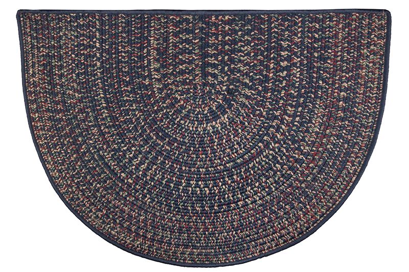 Goods of the Woods 48 x 27 Inch Polypropylene Braided Multicolor Half Round Hearth Rug