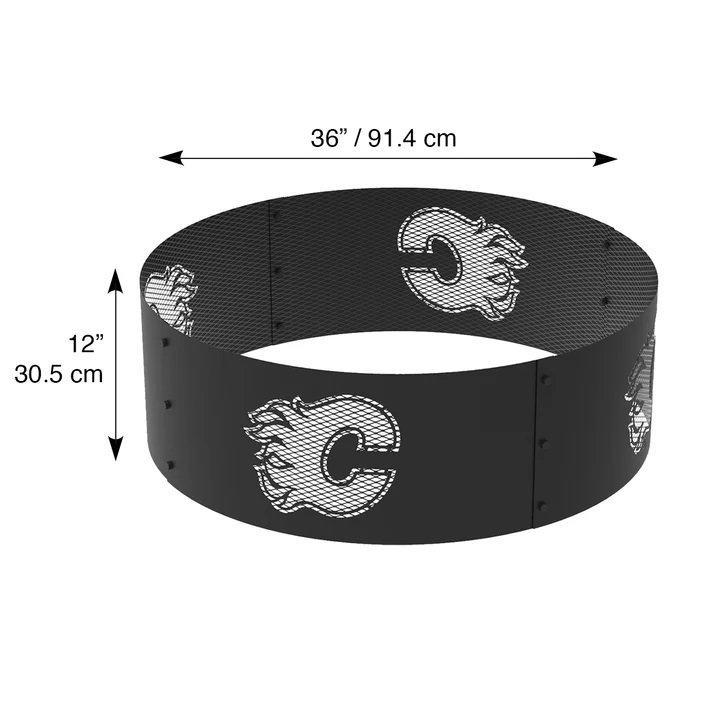 Blue Sky Calgary Flames 36 Inch Round Woodburning NHL Fire Ring