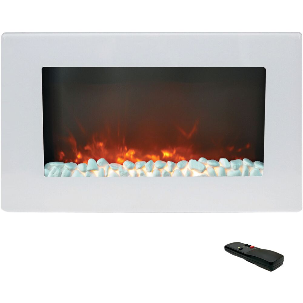 Cambridge 30 Inch Castillo Wall Mount Electric Fireplace with Crystals