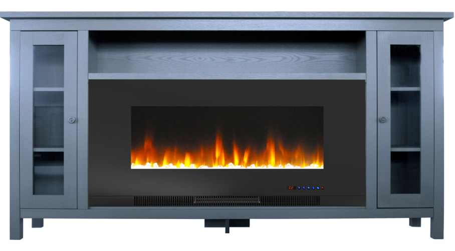Cambridge 69 Inch Somerset Electric Fireplace Insert with Crystals and Mantel