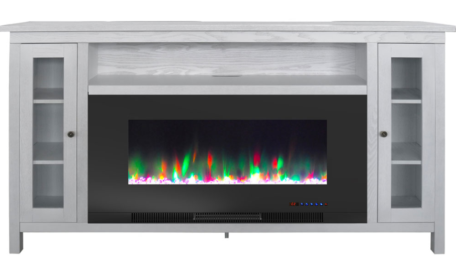 Cambridge 69 Inch Somerset Electric Fireplace Insert with Crystals and Mantel