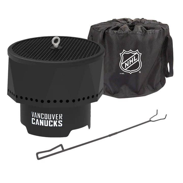 Blue Sky NHL Vancouver Canucks Smokeless Steel Portable Wood Burning Fire Pit
