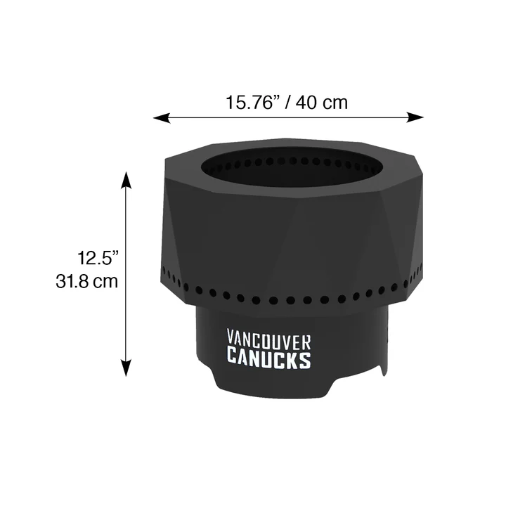 Blue Sky NHL Vancouver Canucks Smokeless Steel Portable Wood Burning Fire Pit