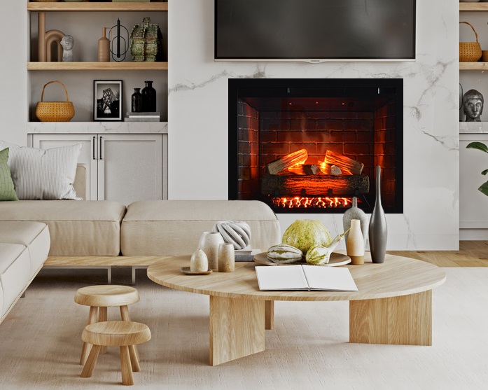 Amantii 35 Inch Fire and Ice Classic Edition Electric Fireplace