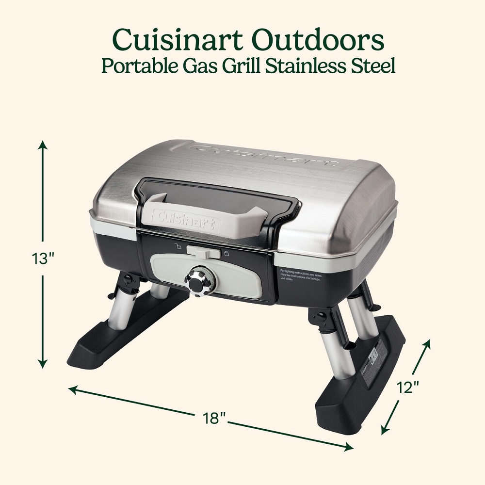 Cuisinart Grill 18 Inch Petit Gourmet Portable Tabletop Propane Gas Grill