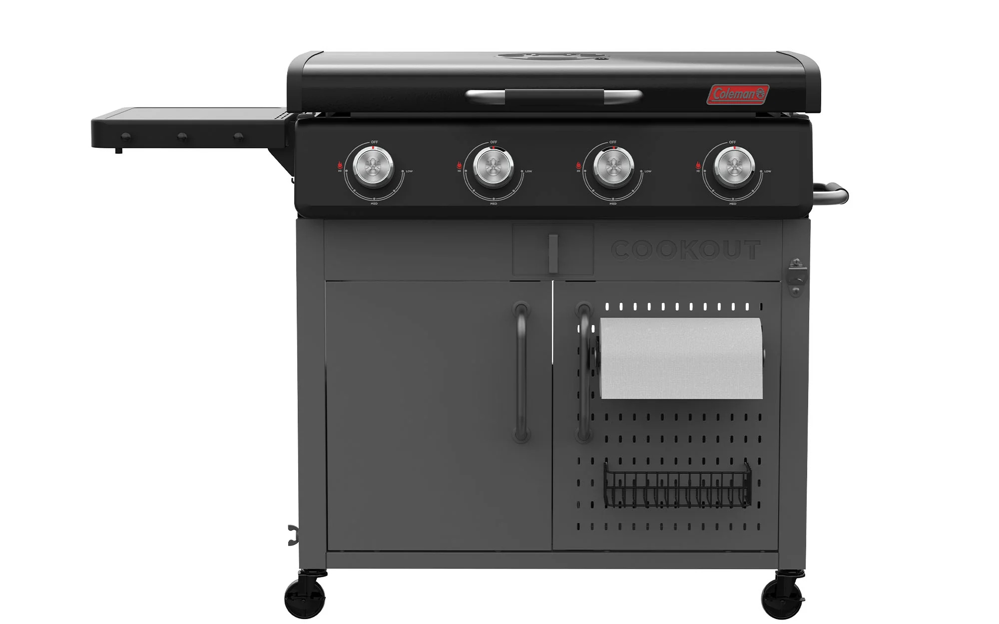 Coleman Cookout 4 Burner Propane Griddle with Cabinet