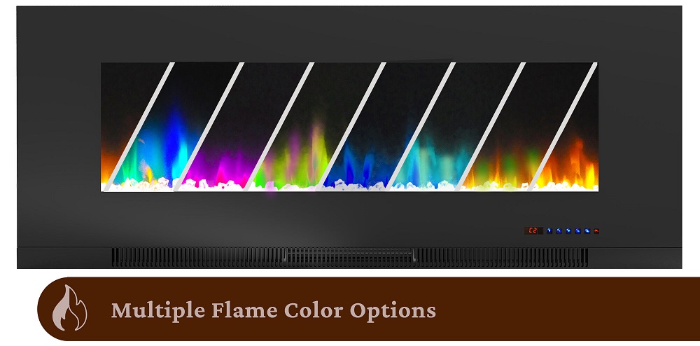 Cambridge 60 Inch Color-Changing Wall Mount Linear Electric Fireplace