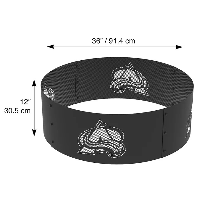 Blue Sky Colorado Avalanche 36 Inch Round Woodburning NHL Fire Ring