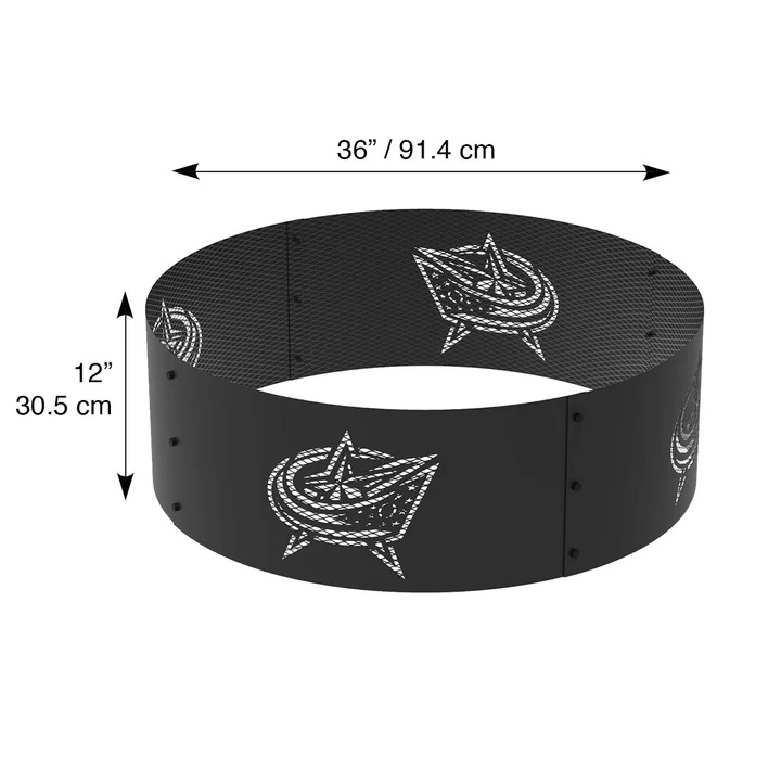 Blue Sky Columbus Blue Jackets 36 Inch Round Woodburning NHL Fire Ring