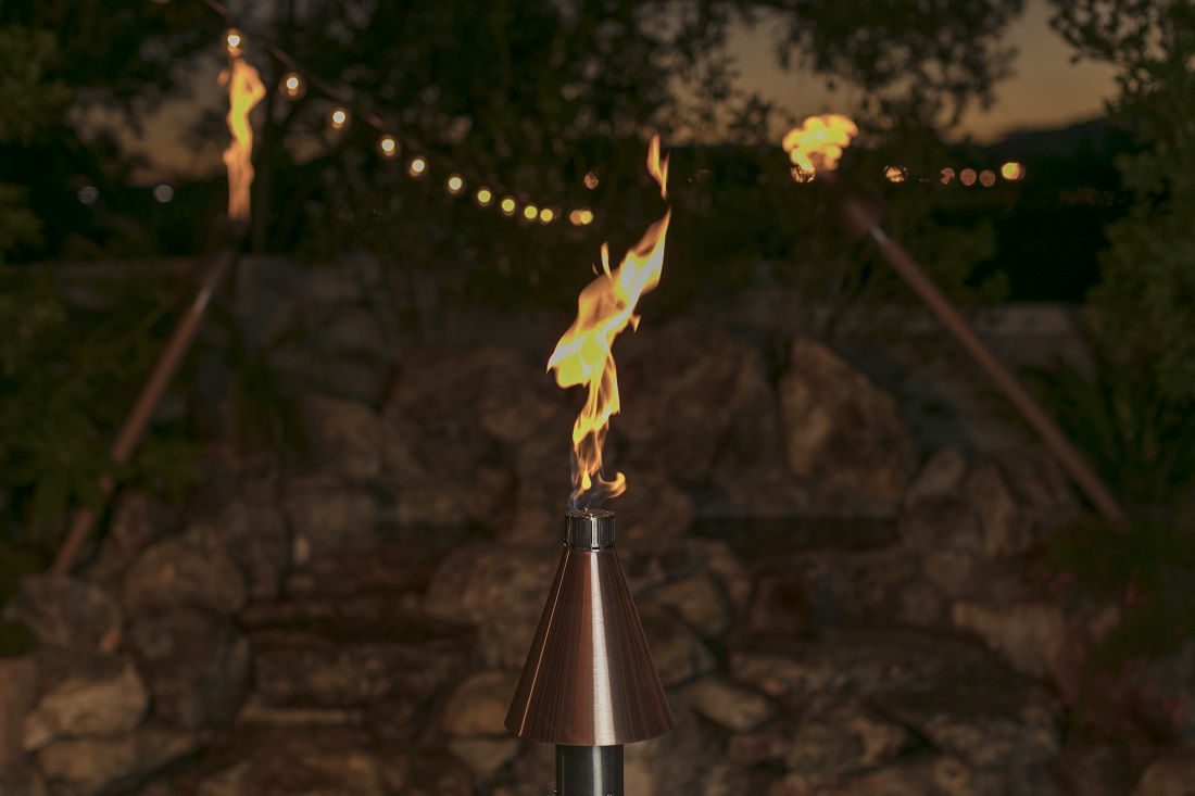 Fire By Design Copper Cone Automated Gas Tiki Torch Head