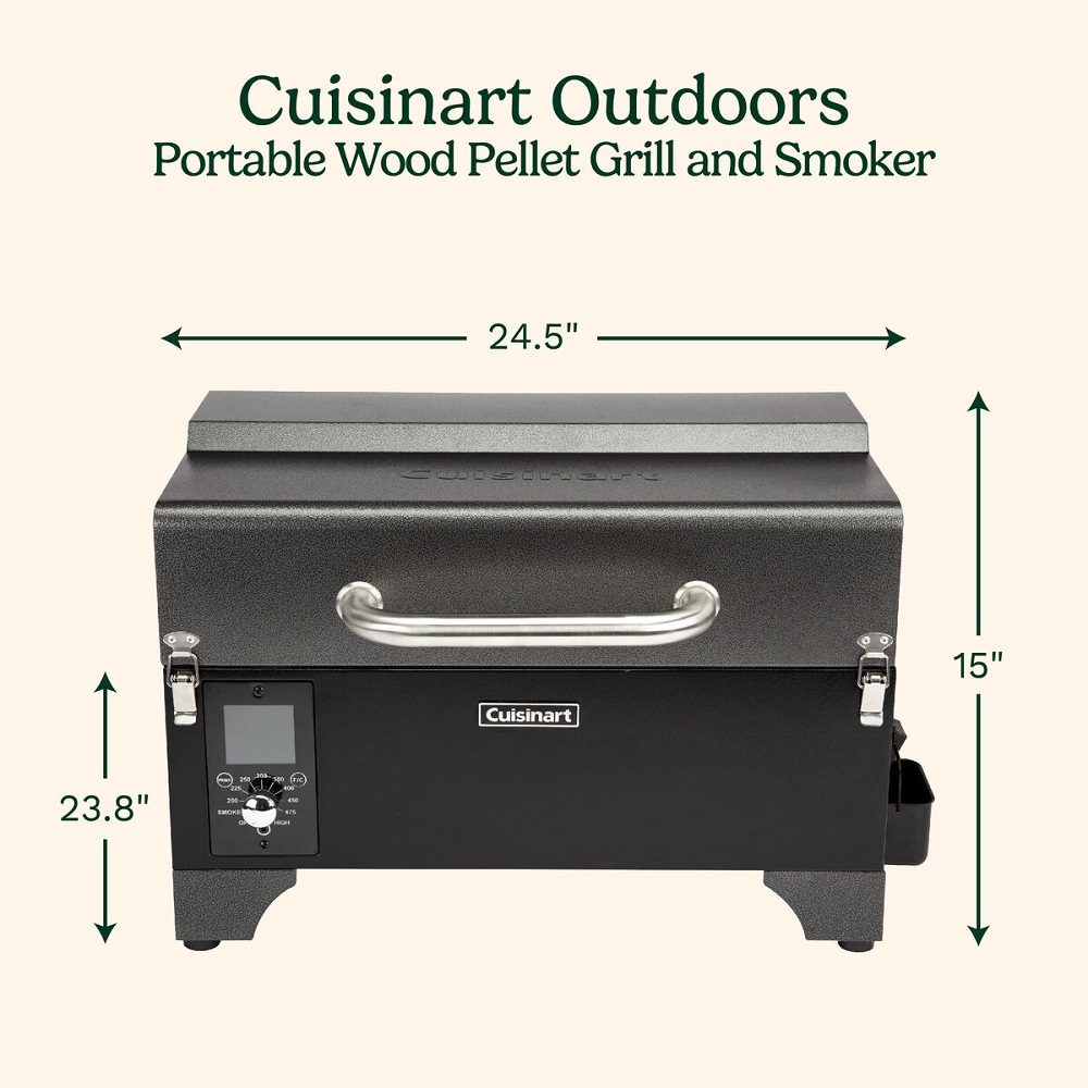 Cuisinart Grill 25 Inch Portable Wood Pellet Grill with 4 Pound Hopper