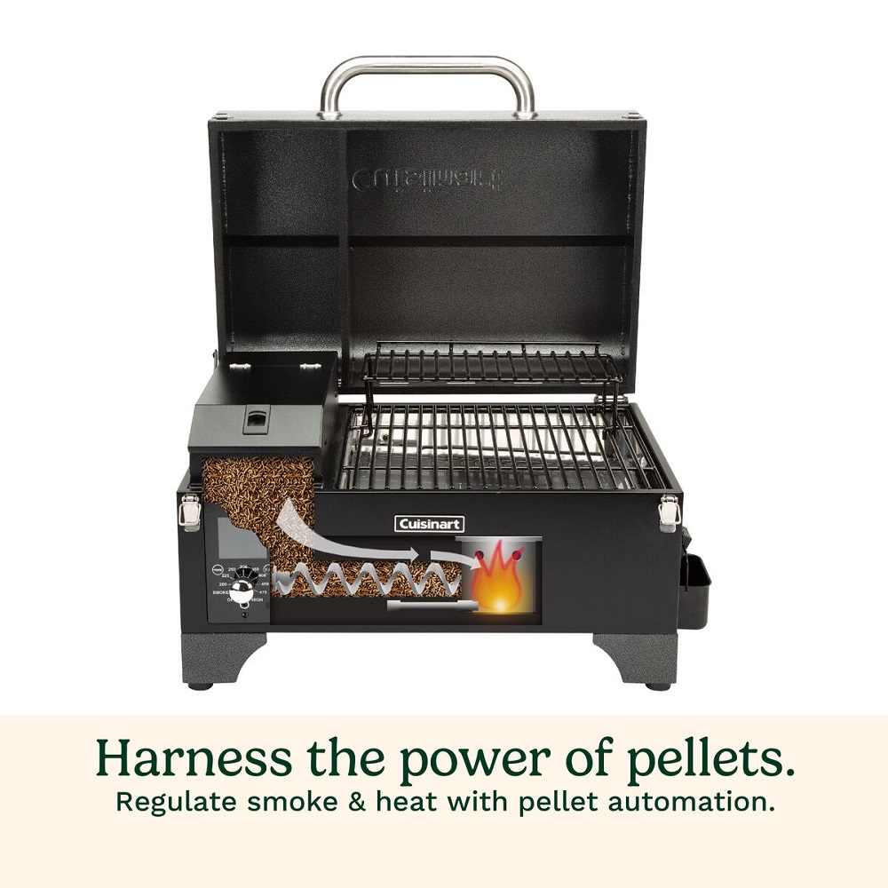 Cuisinart Grill 25 Inch Portable Wood Pellet Grill with 4 Pound Hopper