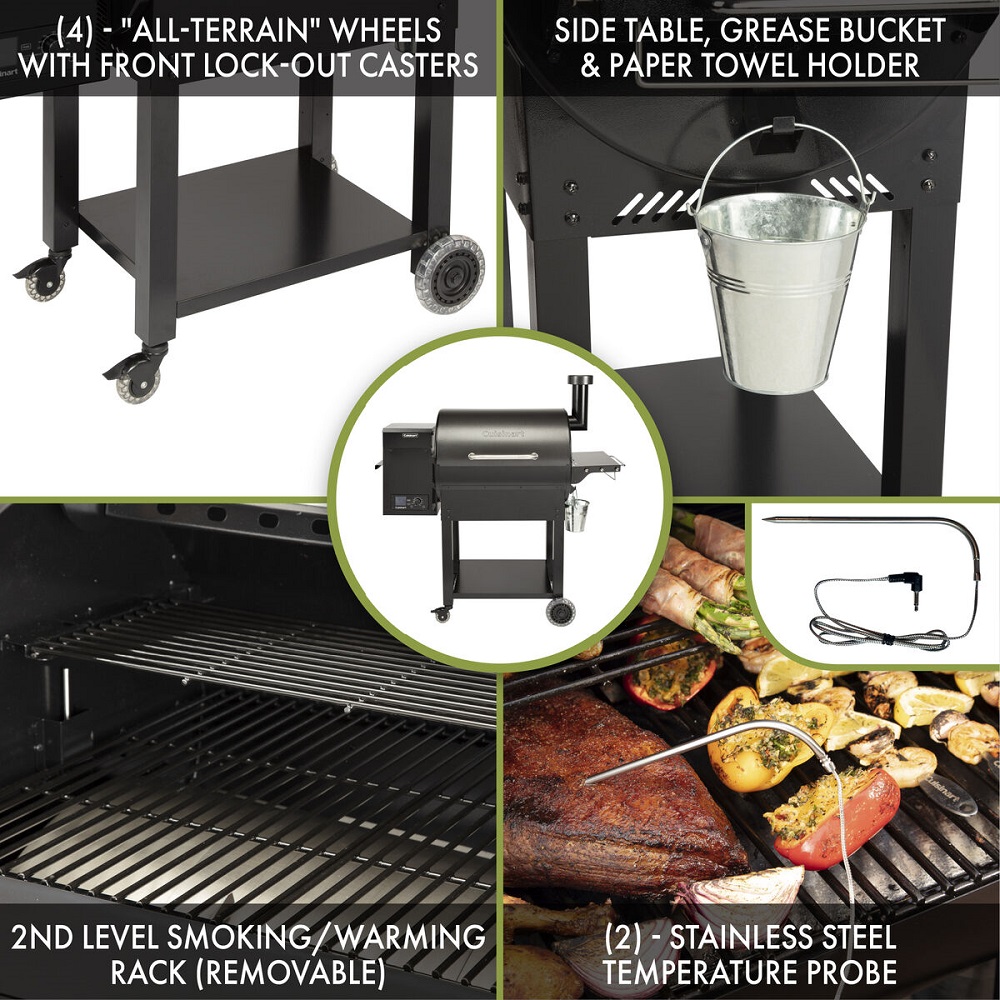 Cuisinart Grill 52 Inch Deluxe Wood Pellet Grill and Smoker with 21 Pound Hopper