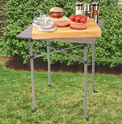 Cuisinart Grill  20 x 22 Inch Aluminum Folding Prep Table with Carrying Tote