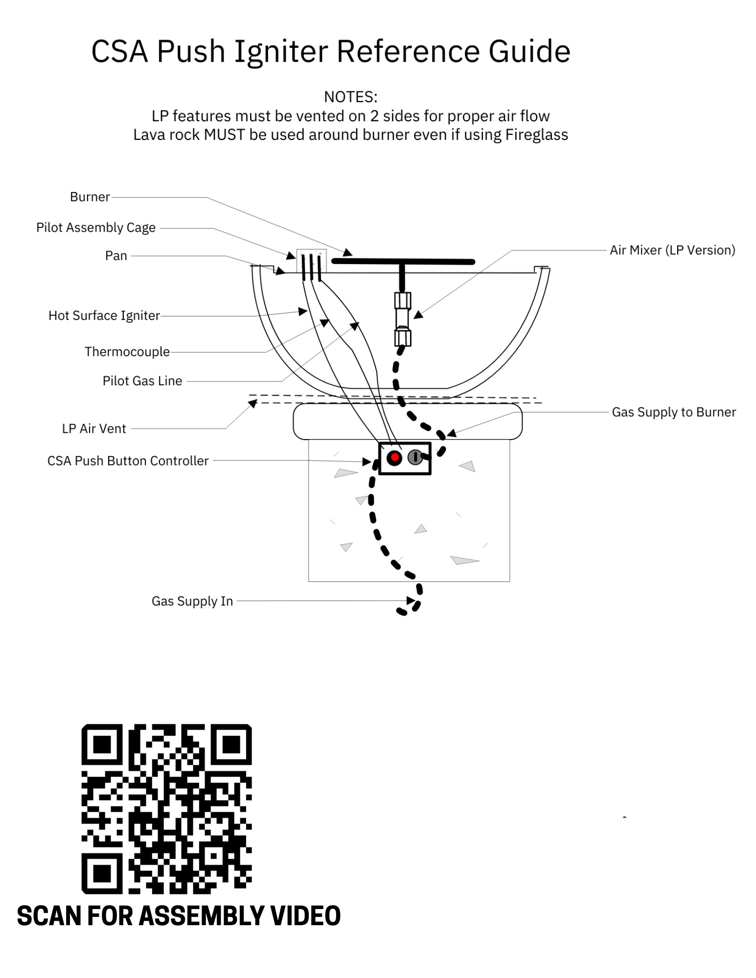 Travertine and More 42 Inch Gas Fire and Water Bowl - Push Button Ignition