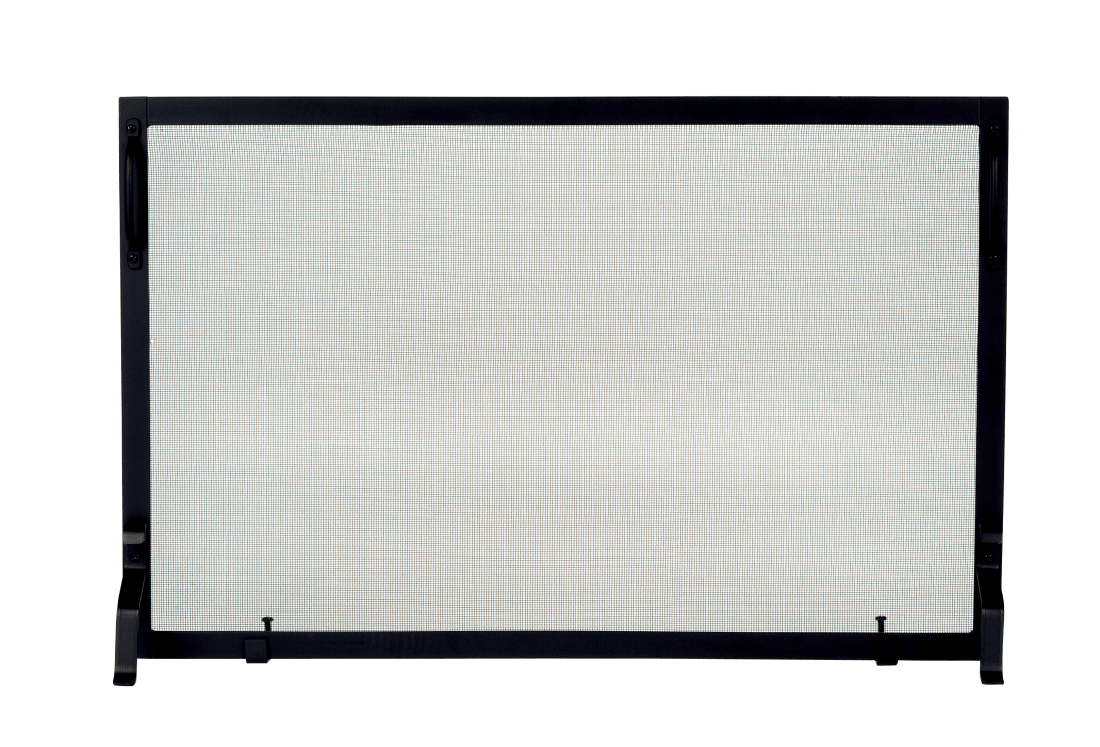 (Open Box Item) - Dagan 39 x 25 Inch Black Wrought Iron Fireplace Screen