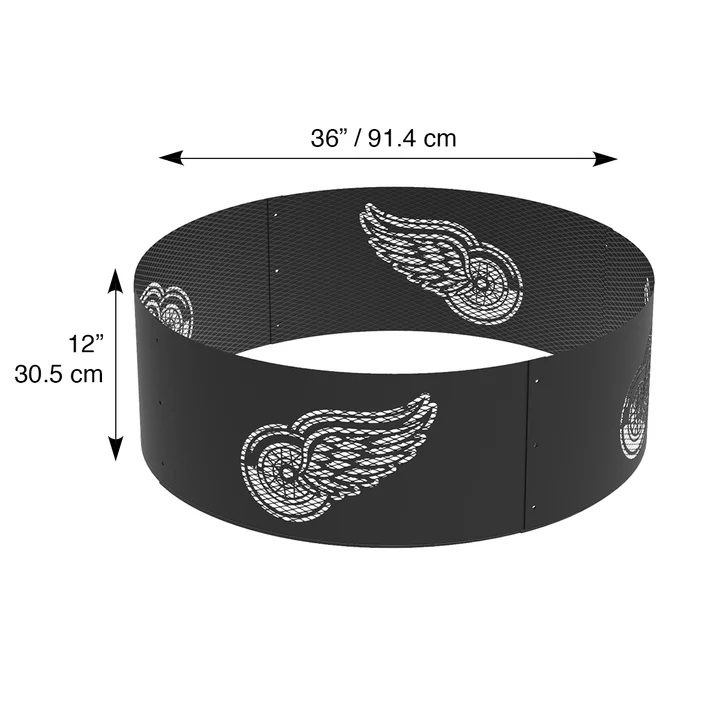 Blue Sky Detroit Red Wings 36 Inch Round Woodburning NHL Fire Ring