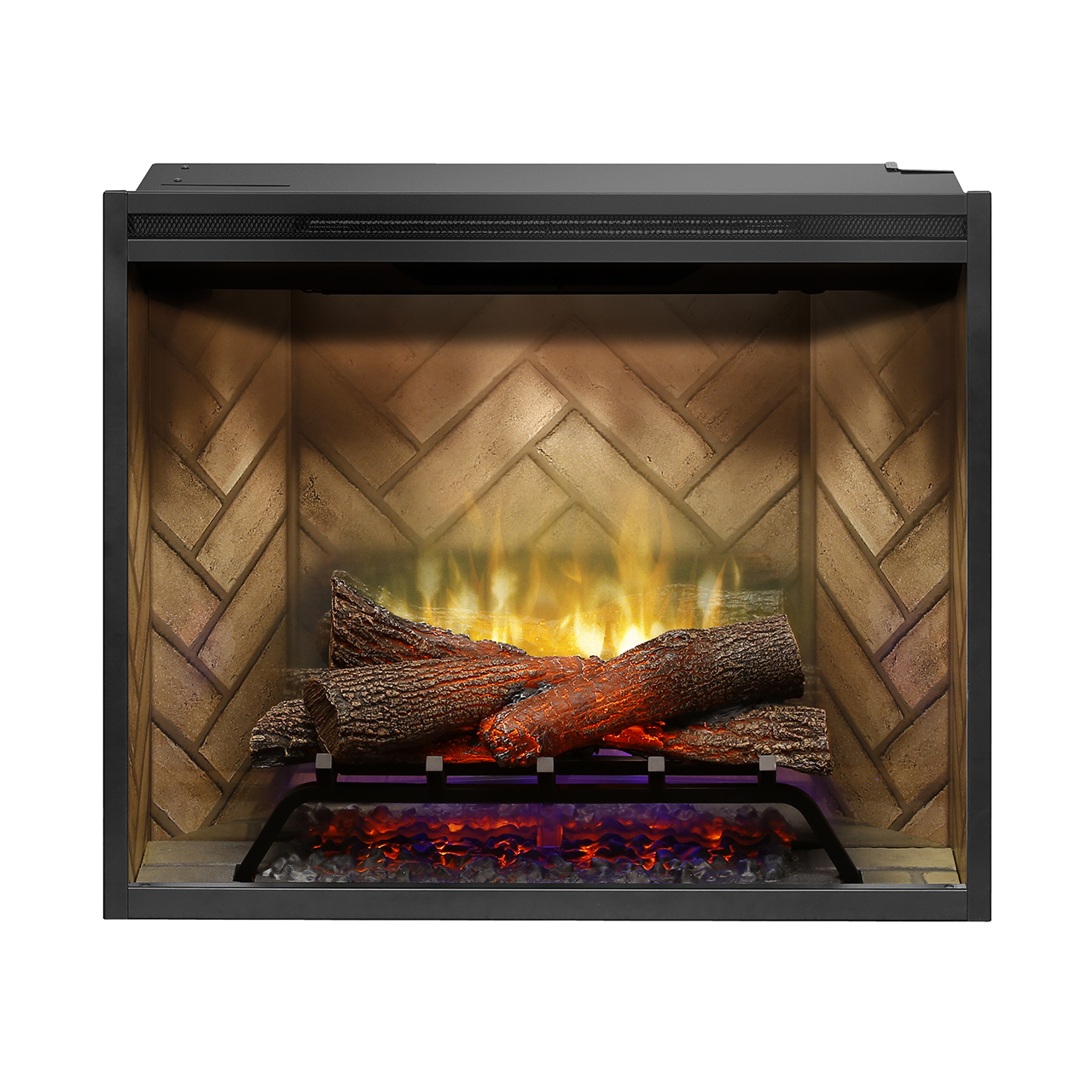 Dimplex 30 Inch Revillusion Built-In Electric Fireplace Firebox with Front Glass and Plug