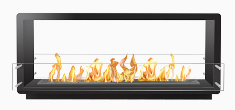 Bio Flame 60 Inch See-Through Ethanol Fireplace with 48 Inch Burner