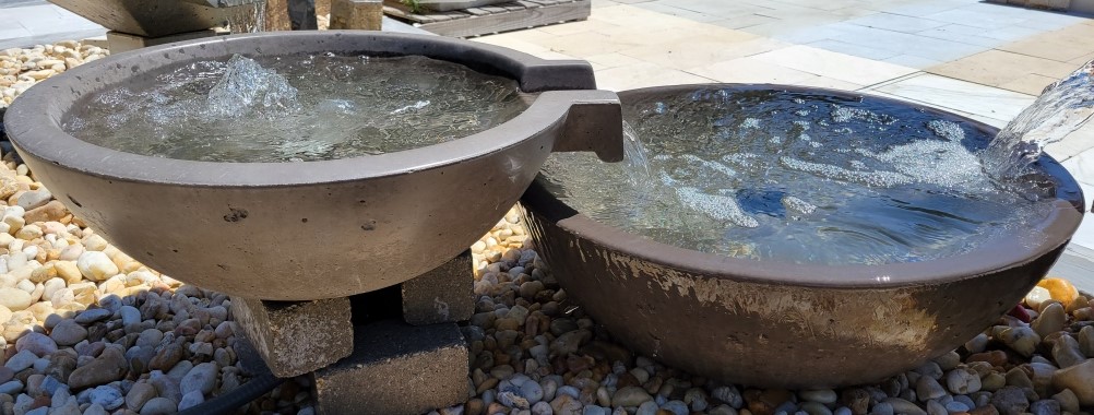 TessaRai Collection Round Double-Bowl Water Feature Kit
