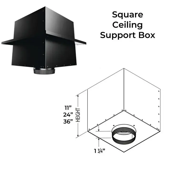 DuraVent DuraTech 11 Inch Square Ceiling Support Box - For 8-Inch Inner Diameter DuraTech