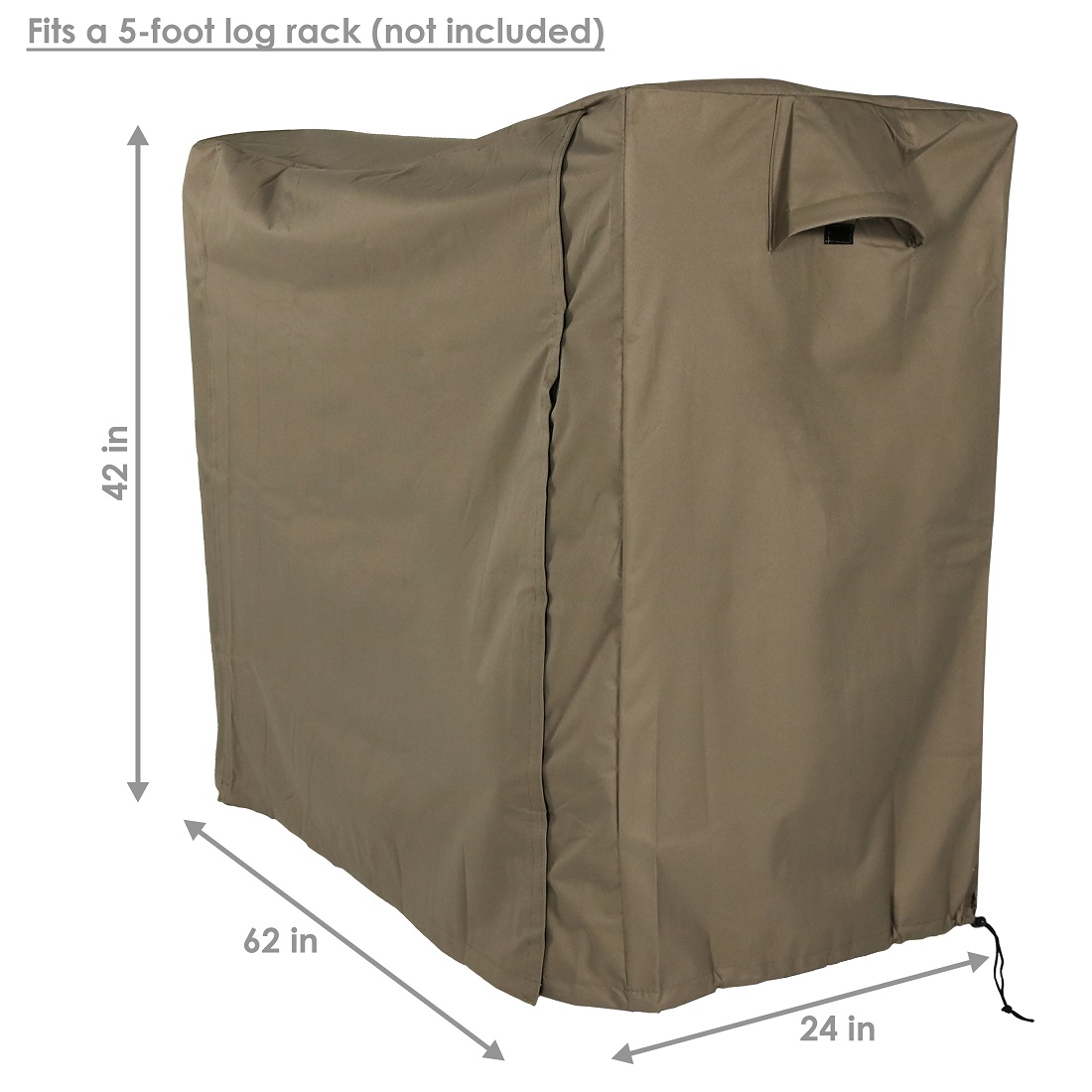 SunnyDaze 5 Foot Weather-Resistant Polyester Firewood Log Rack Cover