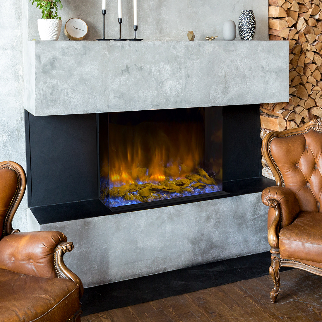 Dynasty Fireplaces 35 Inch Melody Multi-Sided Smart Electric Fireplace