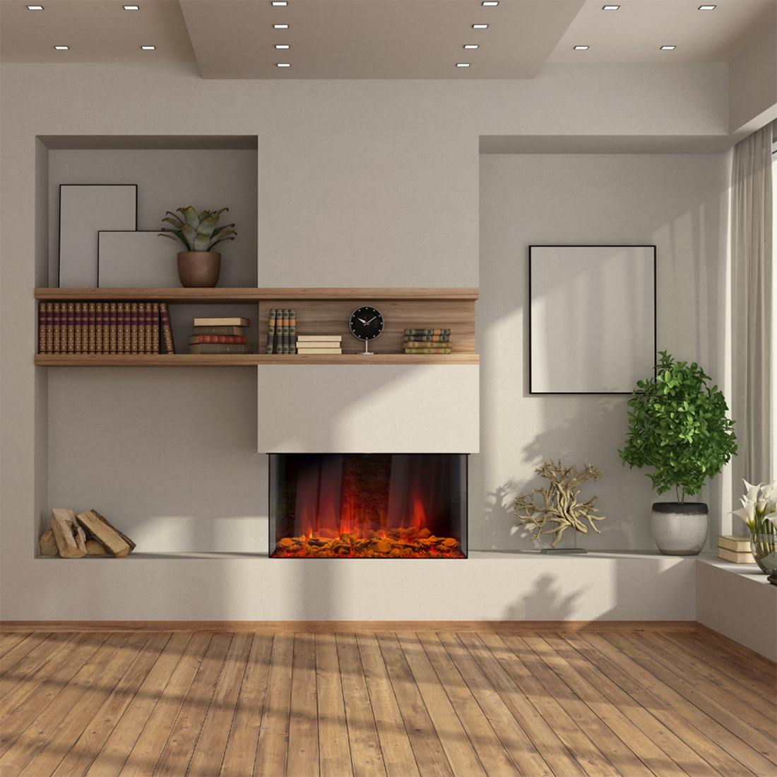 Dynasty Fireplaces 35 Inch Melody Multi-Sided Smart Electric Fireplace