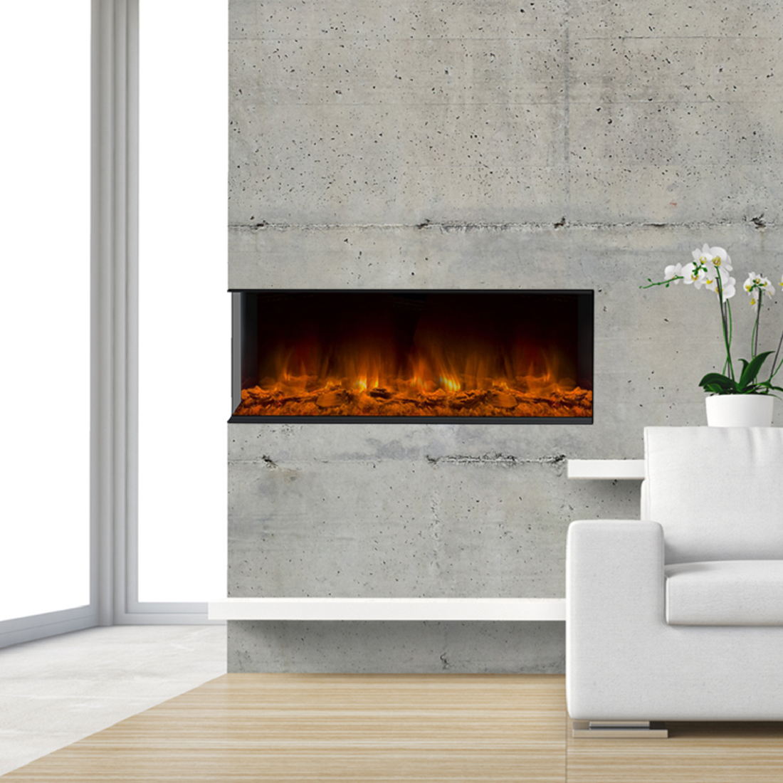 Dynasty Fireplaces 40 Inch Melody Multi-Sided Smart Electric Fireplace