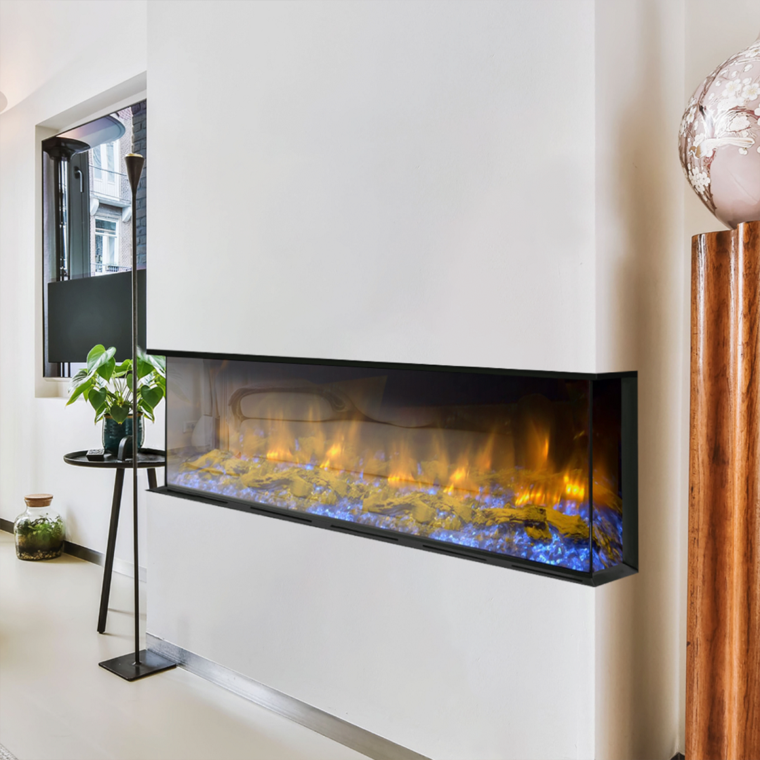 Dynasty Fireplaces 64 Inch Melody Multi-Sided Smart Electric Fireplace