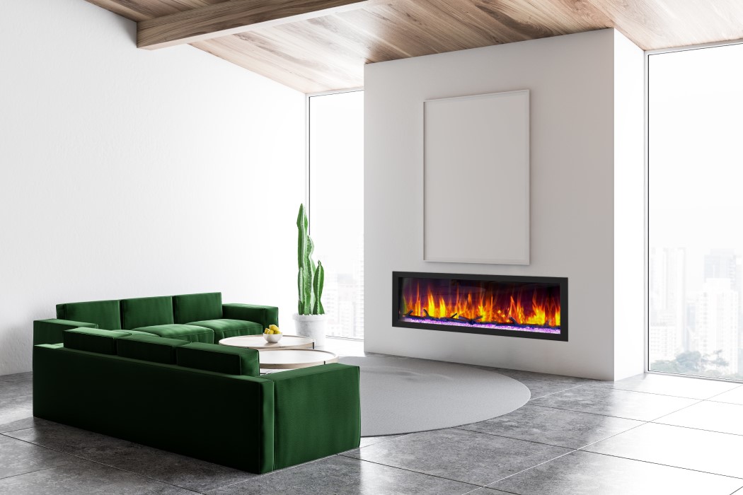 Dynasty Fireplaces 52 Inch Cascade Smart Flush Mount Linear Electric Fireplace