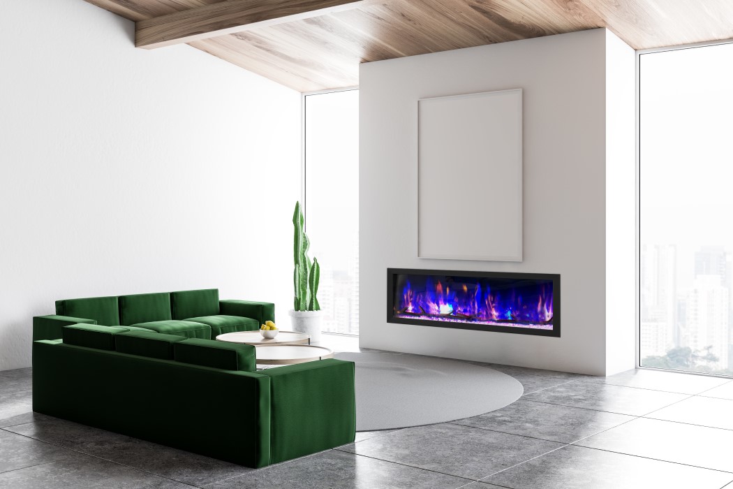 Dynasty Fireplaces 52 Inch Cascade Smart Flush Mount Linear Electric Fireplace
