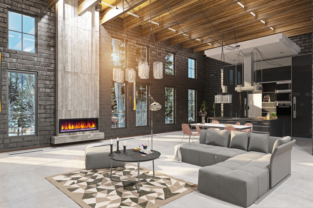 Dynasty Fireplaces 52 Inch Cascade Smart Flush Mount Linear Electric Fireplace