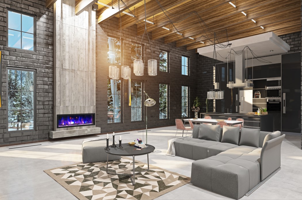 Dynasty Fireplaces 52 Inch Cascade Smart Flush Mount Linear Electric Fireplace