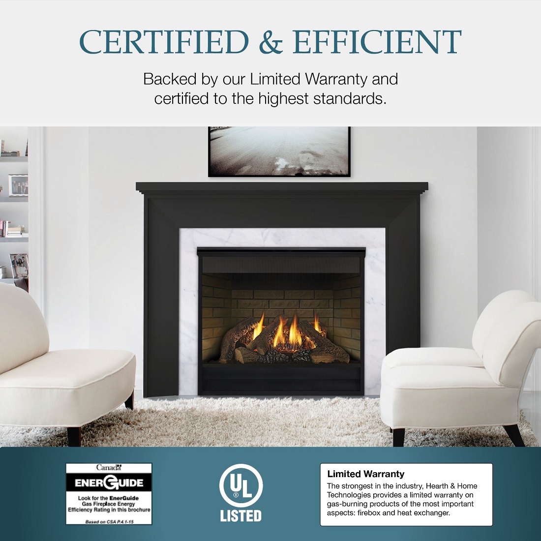 Majestic 36 Inch MDV3732 Top/Rear Direct Vent Gas Fireplace with IntelliFire Ignition